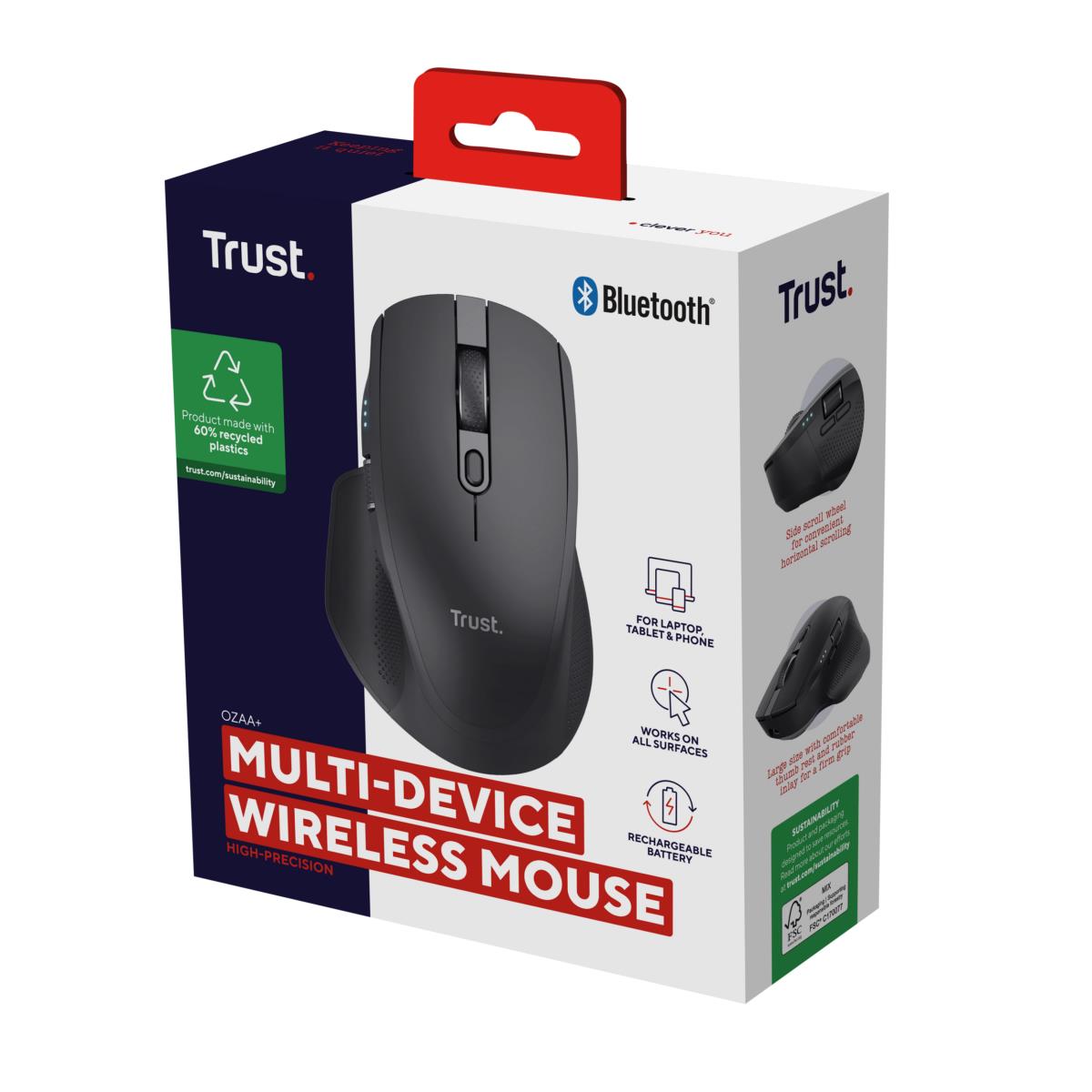 (A) TRUST OZAA+ MULTI-CONNECT WIRELESS MOUSE BLK 24820 thumbnail