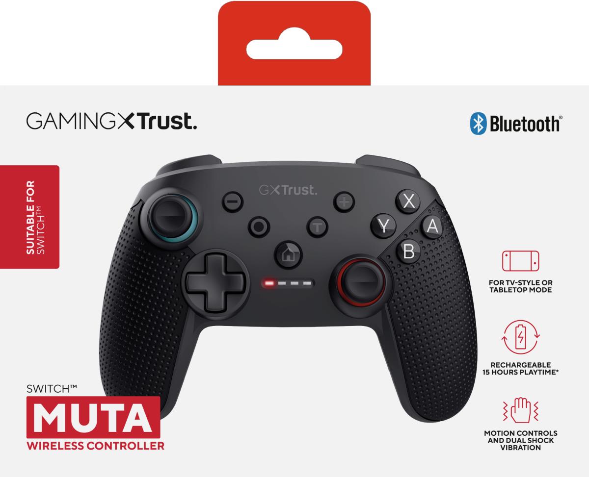Trust GXT 1246 MUTA Black Bluetooth Gamepad Analogue / Digital Nintendo Switch, Nintendo Switch Lite thumbnail