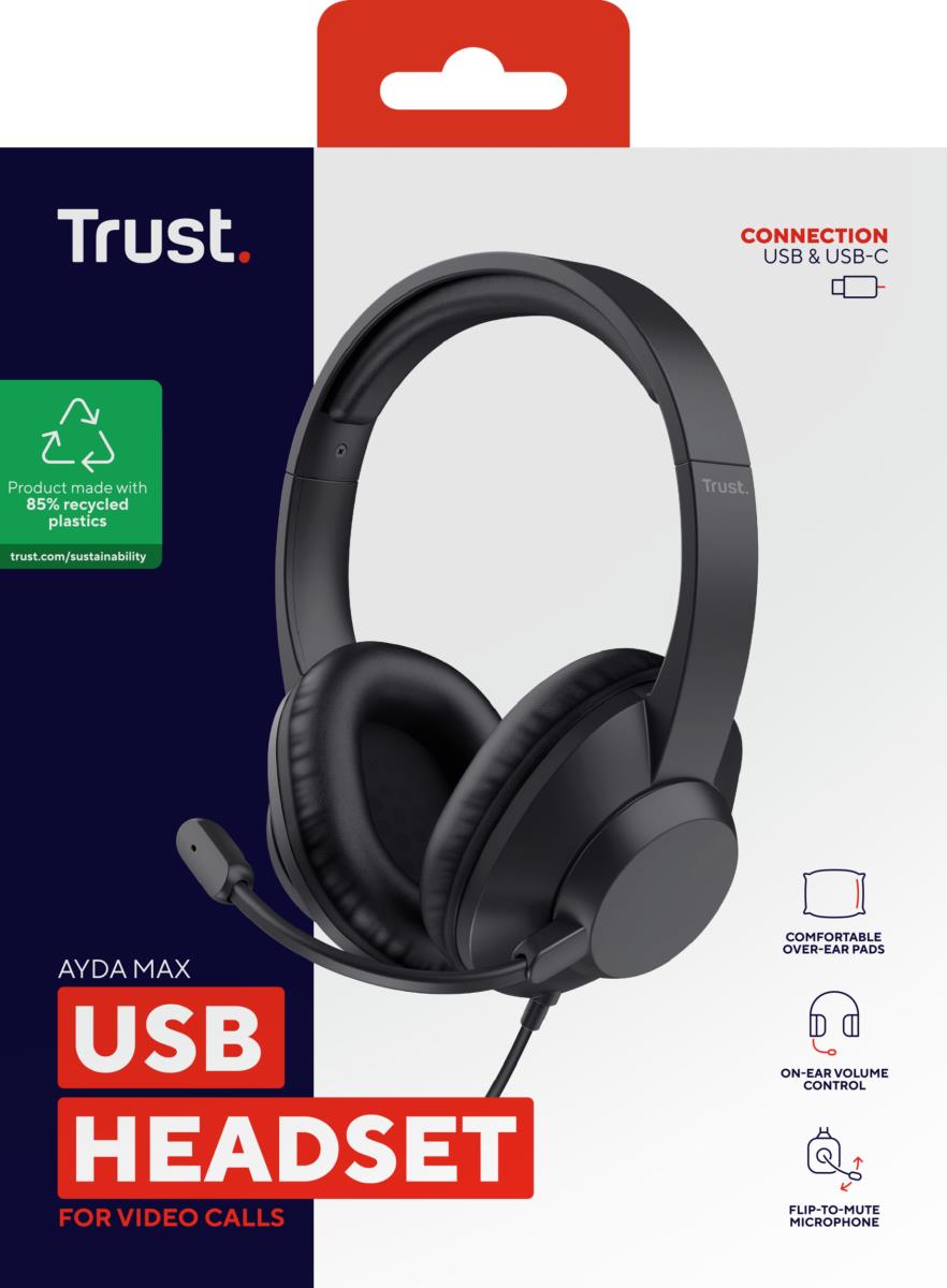 AYDA MAX USB HEADSET 25461  OVER EAR WIRED thumbnail