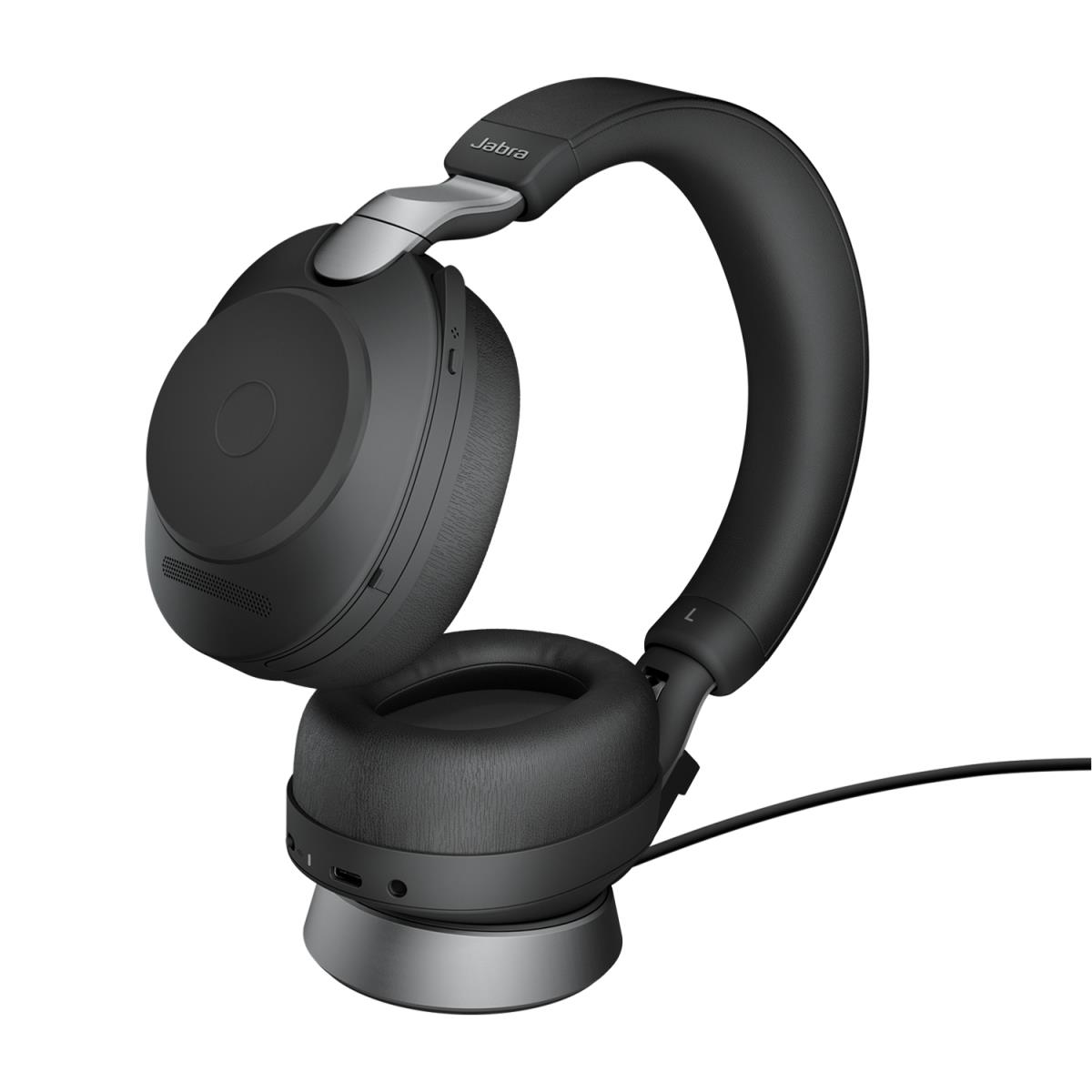 Evolve2 85 UC Stereo - Headset - full size - Bluetooth - wireless - active noise cancelling - 3.5 mm jack - noise isolating - black thumbnail