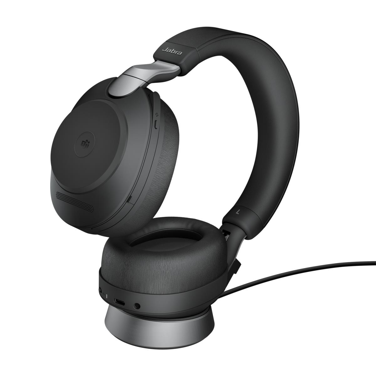 Evolve2 85 MS Stereo - Headset - full size - Bluetooth - wireless - active noise cancelling - 3.5 mm jack - noise isolating - black - Certified for Microsoft Teams thumbnail