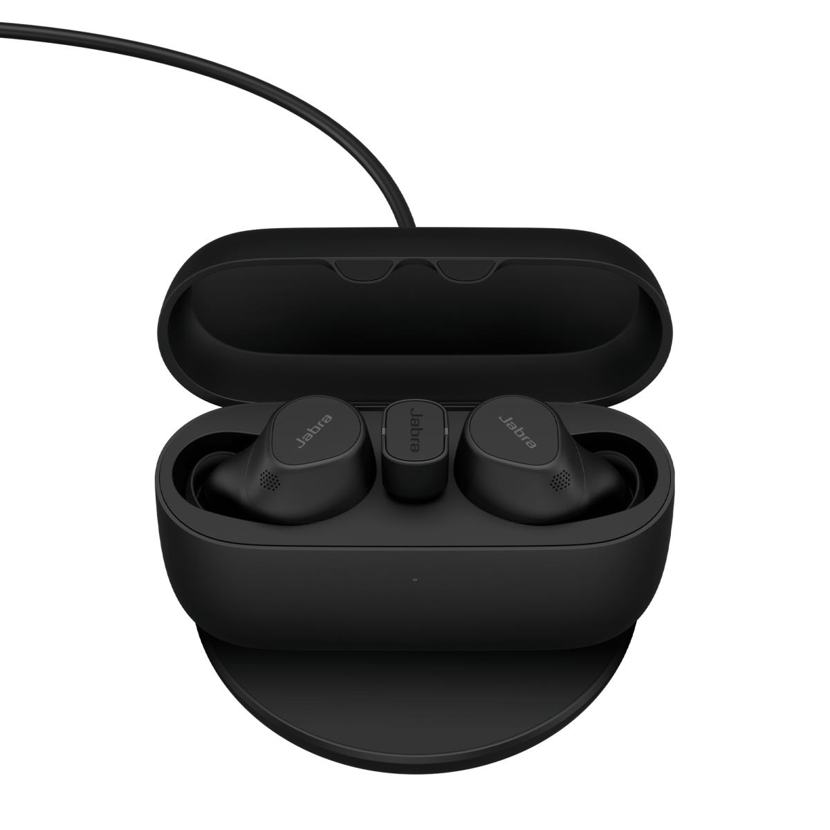 Evolve2 Buds UC - True wireless earphones with mic - in-ear - Bluetooth - active noise cancelling - USB-C via Bluetooth adapter - noise isolating - black - Zoom Certified, Optimised for Google Meet thumbnail