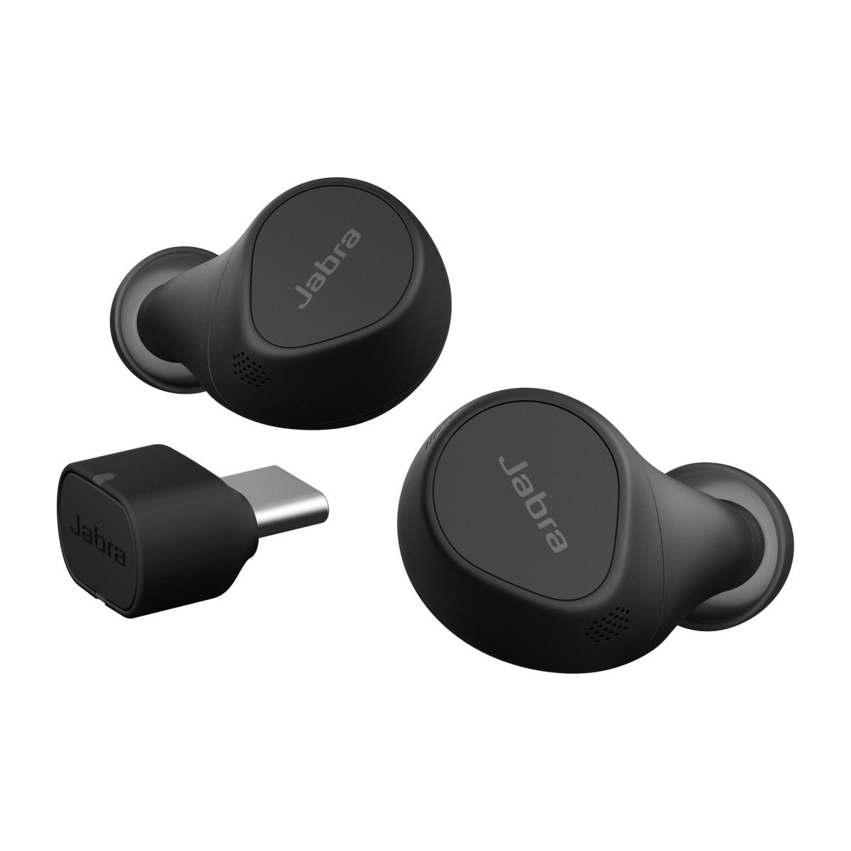 Evolve2 Buds UC - True wireless earphones with mic - in-ear - Bluetooth - active noise cancelling - USB-C via Bluetooth adapter - noise isolating - black - Zoom Certified, Optimised for Google Meet thumbnail
