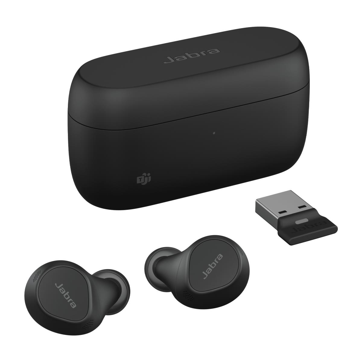 Evolve2 Buds MS - True wireless earphones with mic - in-ear - Bluetooth - active noise cancelling - USB-A via Bluetooth adapter - noise isolating - black - Certified for Microsoft Teams thumbnail