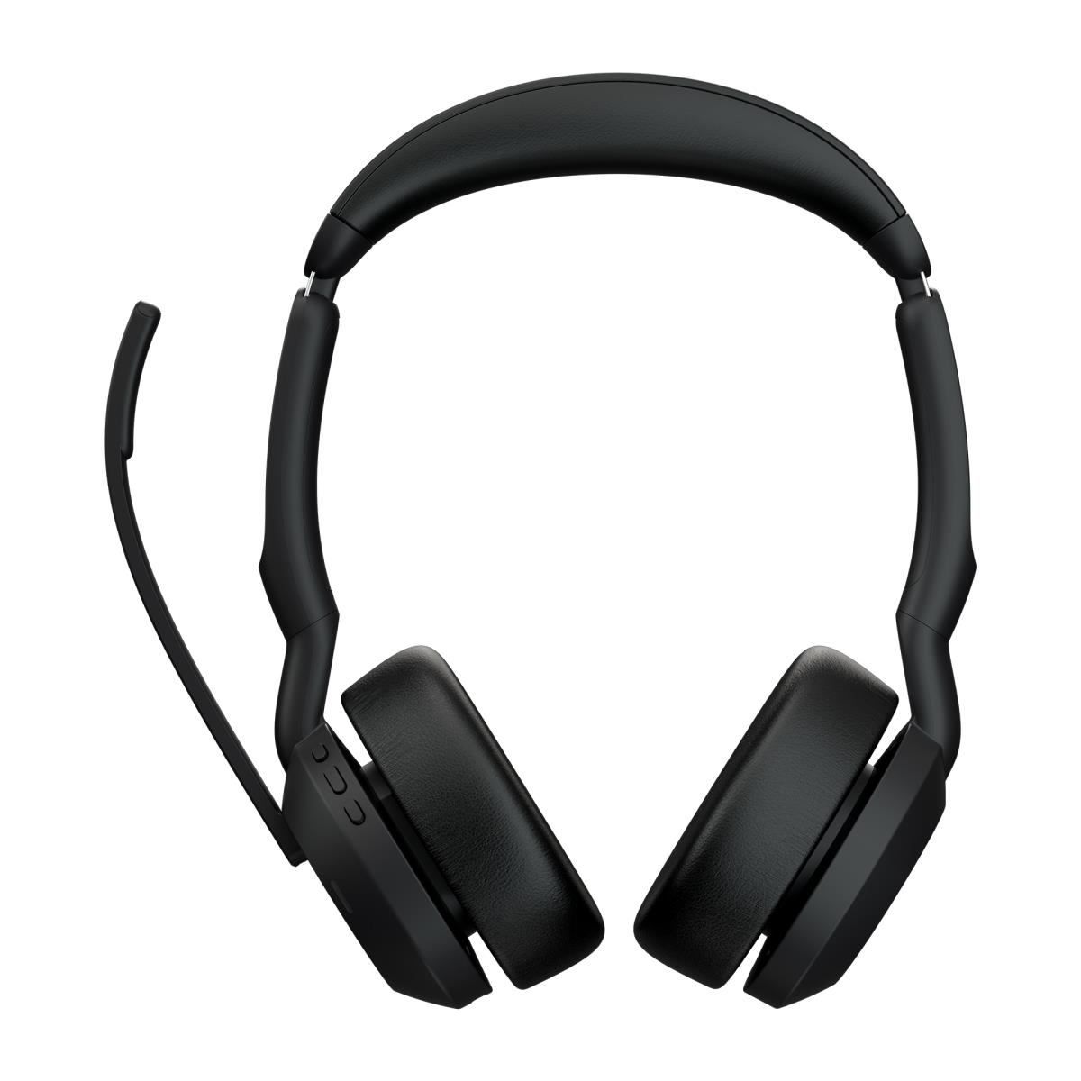 Evolve2 55 MS Stereo - Headset - on-ear - Bluetooth - wireless - active noise cancelling - USB-C - black - with charging stand - Optimised for Microsoft Teams thumbnail