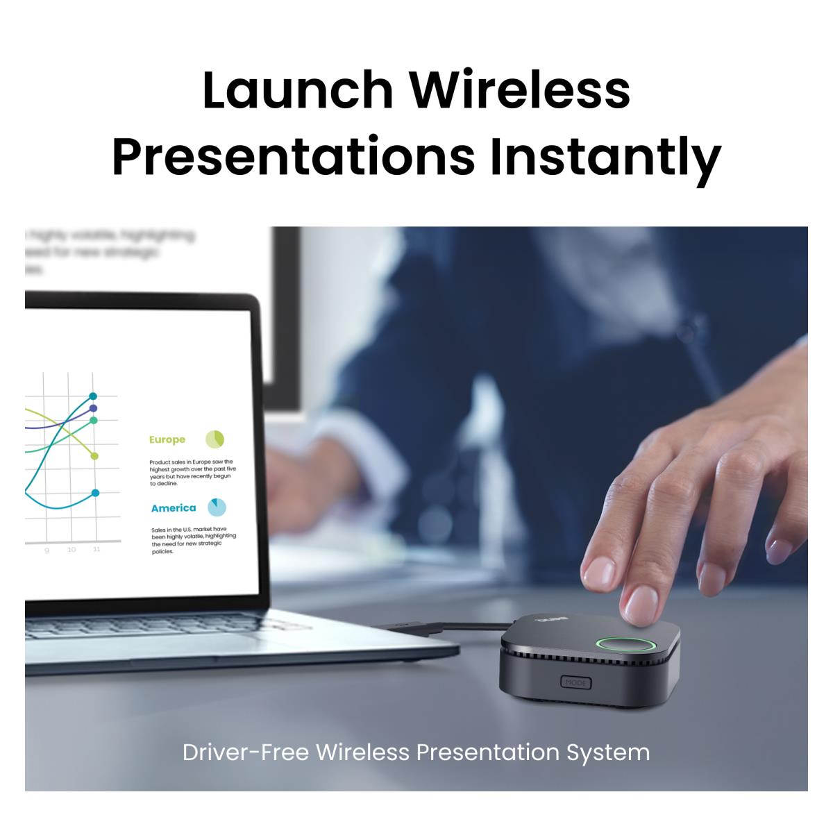 InstaShow WDC15 - For Huddle & Small Rooms - video conferencing kit (InstaShow button, InstaShow receiver) - black - TAA Compliant thumbnail