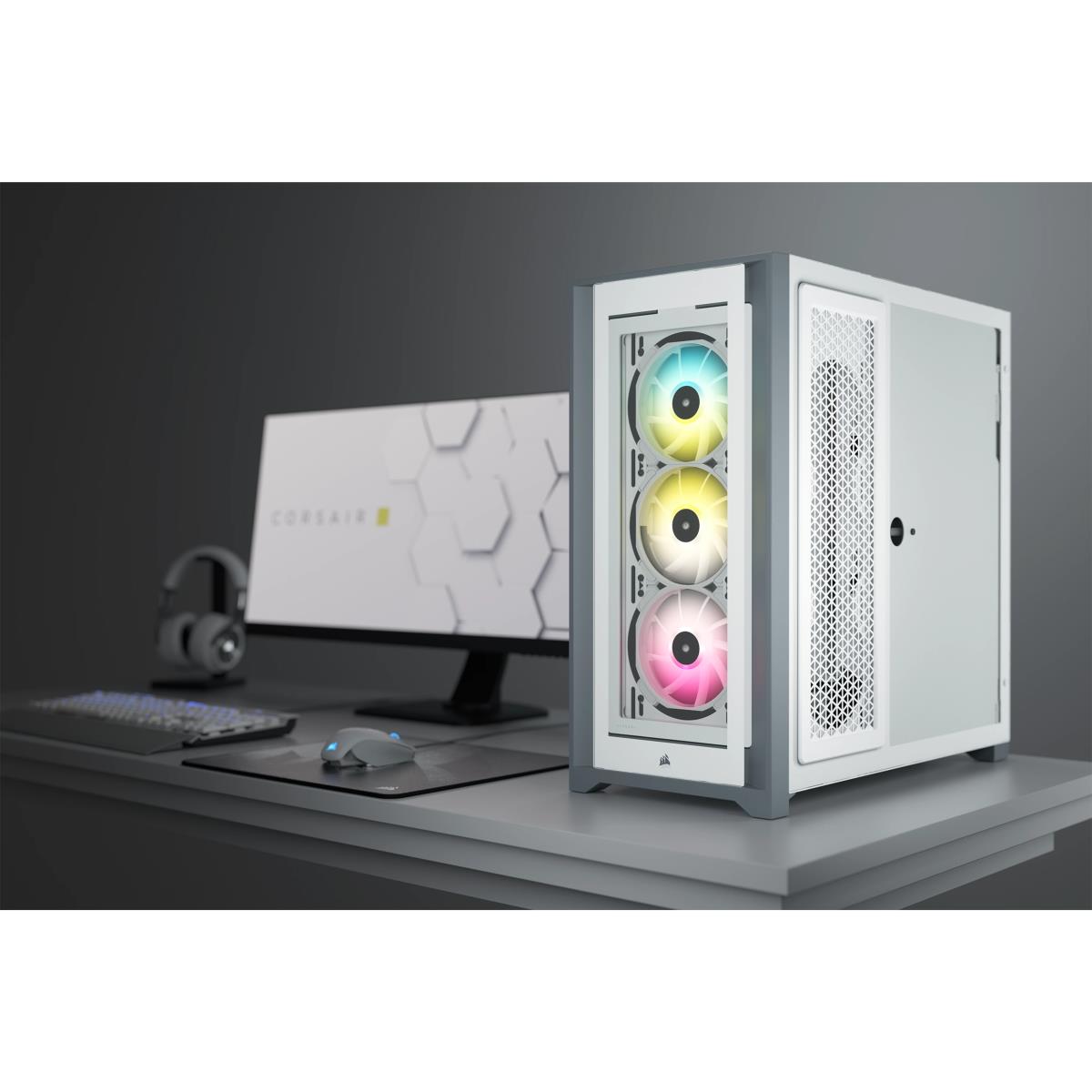 ICUE 5000X RGB WHITE MID CASE thumbnail