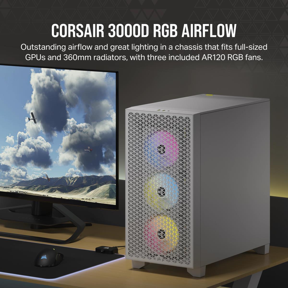 3000D RGB AIRFLOW WHITE MID CASE thumbnail