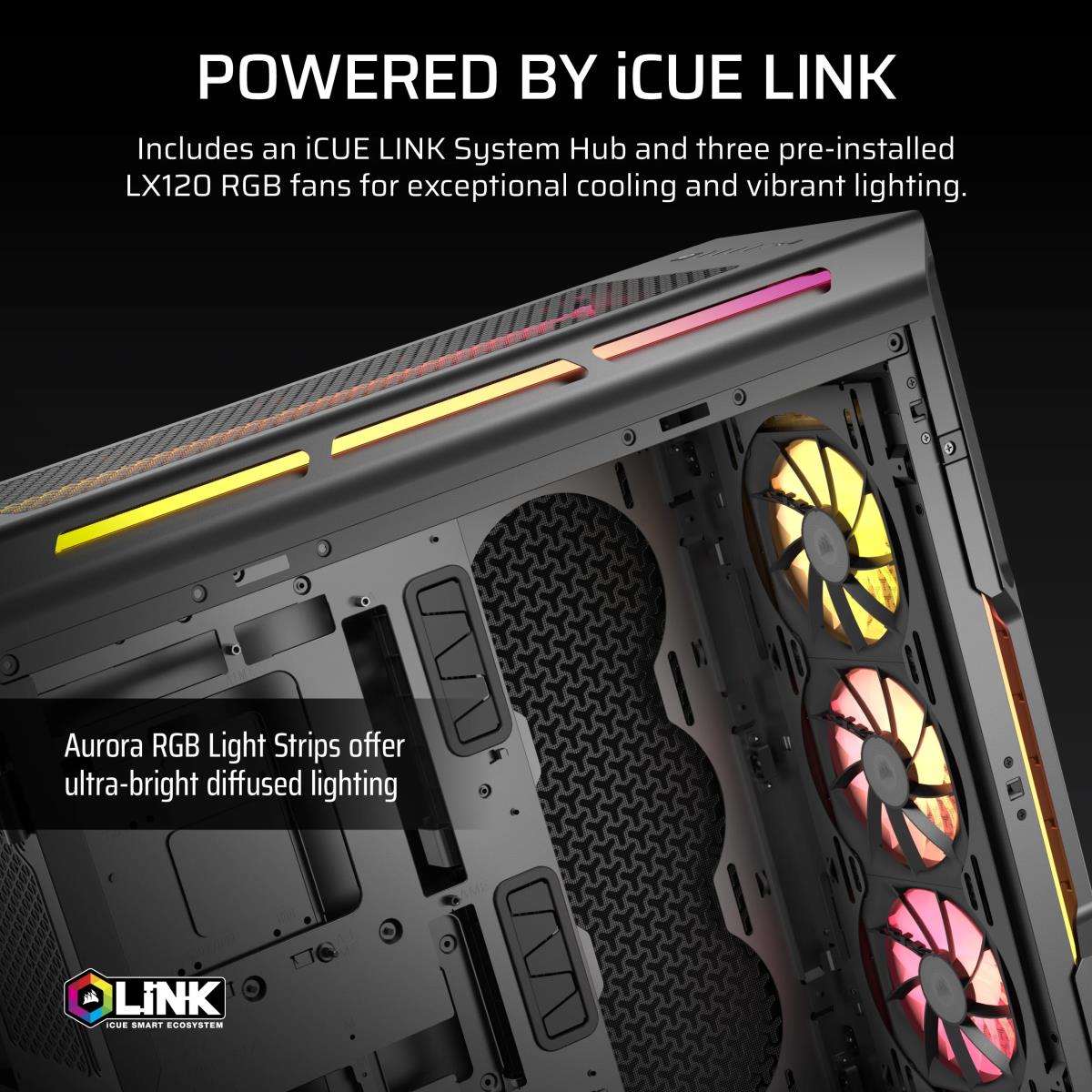 ICUE LINK 5000T LX RGB CASE E-ATX BL thumbnail