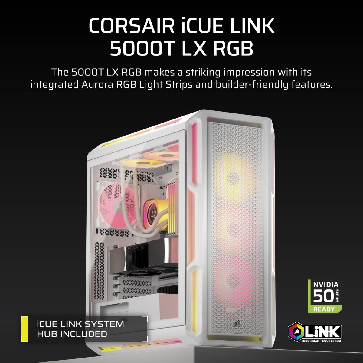 ICUE LINK 5000T LX RGB MID WHT thumbnail
