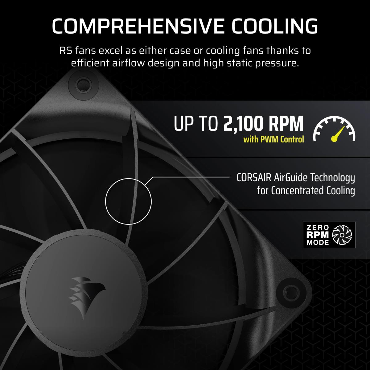 RS120 PWM 12CM CASE FAN 2100 RPM BLA thumbnail