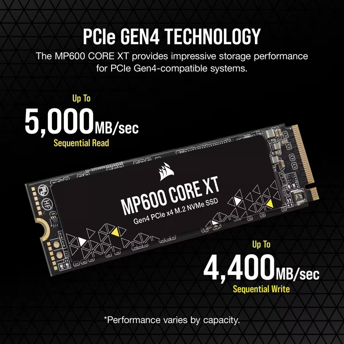 EU Product - SSD    4TB CORSAIR  M.2  PCI-E   NVMe Gen4 MP600 CORE XT retail thumbnail