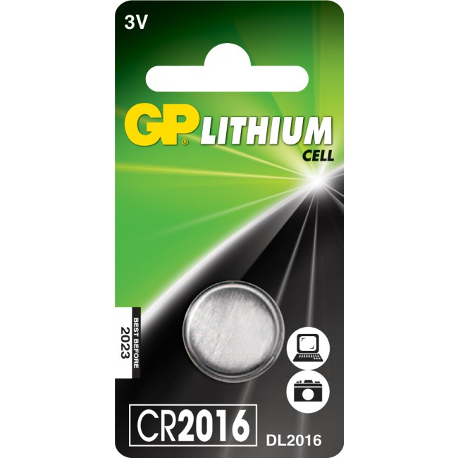 EU Product - GP button cell battery, Lithium, CR2016, 1-pack thumbnail