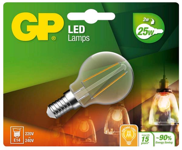 GP Batteries GP Lighting Filament Mini Globe E14 2W (25W) 250 lm    GP 078104 thumbnail