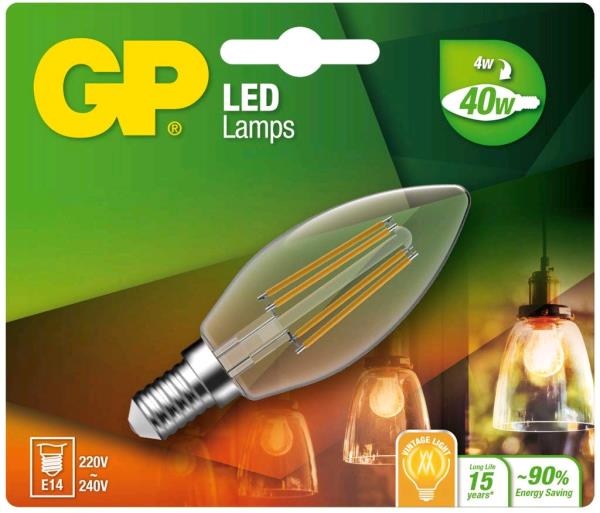GP Batteries GP Lighting Filament Kerze E14 4W 40W 470 lm 078128 thumbnail