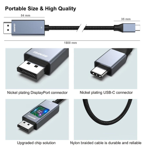 USB-C to DisplayPort 8K Cable - 1.8m thumbnail