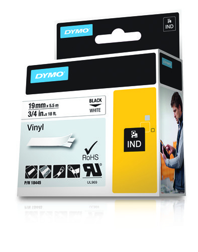 18445 19mm White Vinyl Tape - S0718620 thumbnail