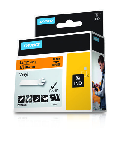 18435 12mm Orange Vinyl Tape - S0718490 thumbnail