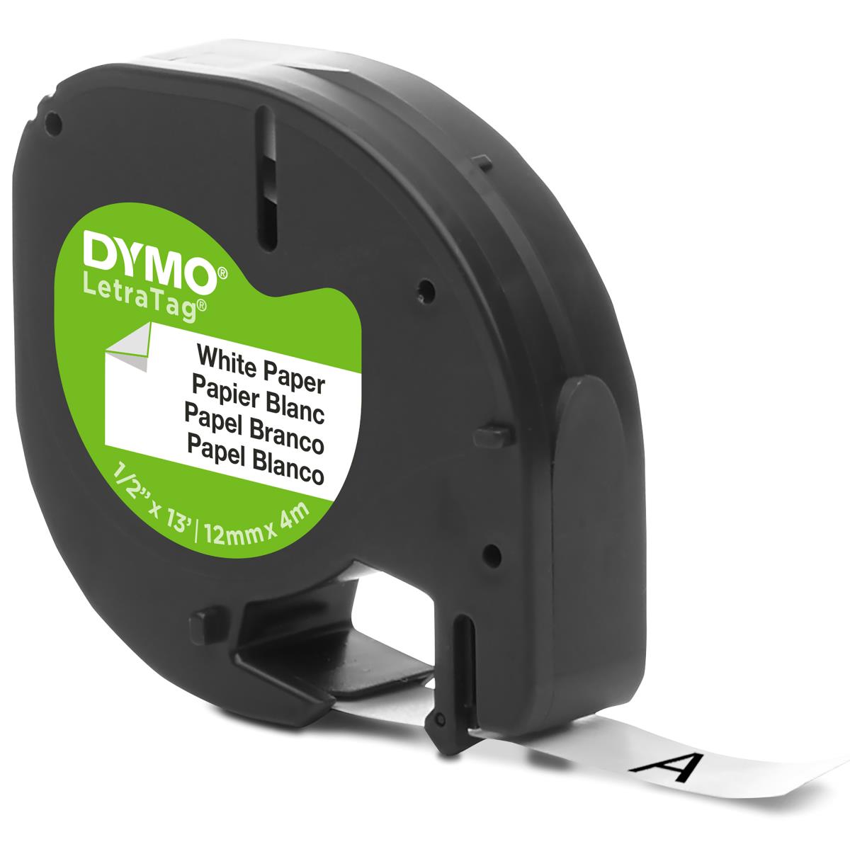 91200 12mmx4m Black On White Paper Tape thumbnail