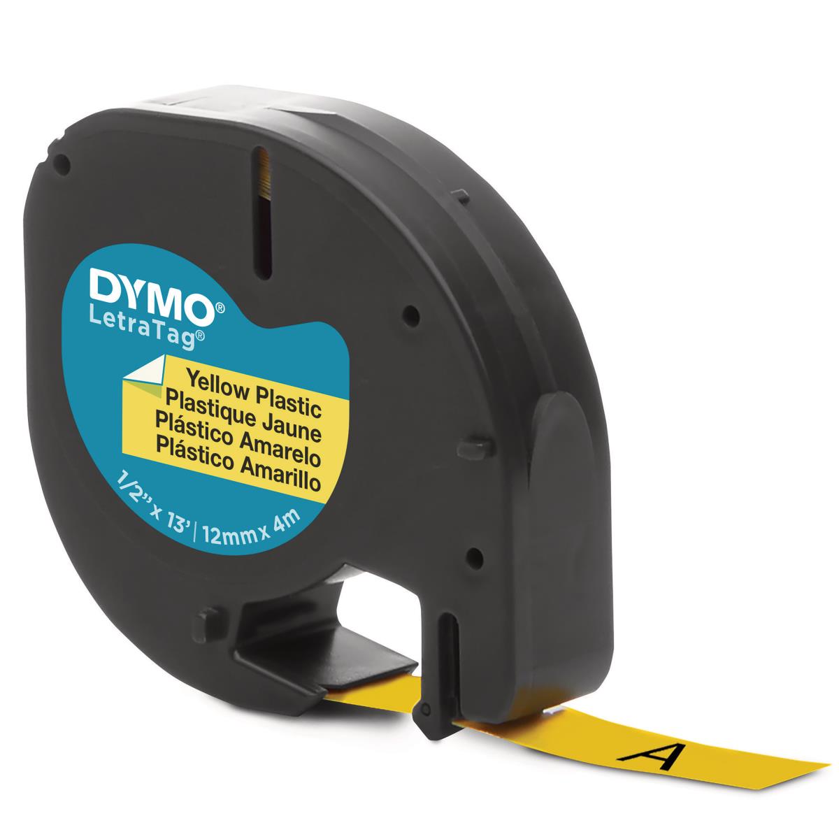 91202 12mmx4m Black On Yellow Plastic Tape thumbnail