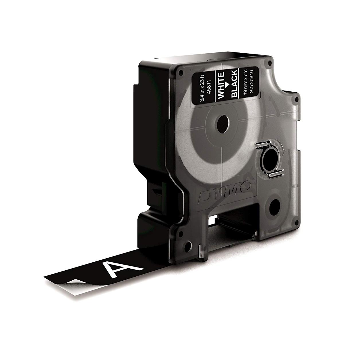 45811 19mm x 7m White on Black Tape thumbnail