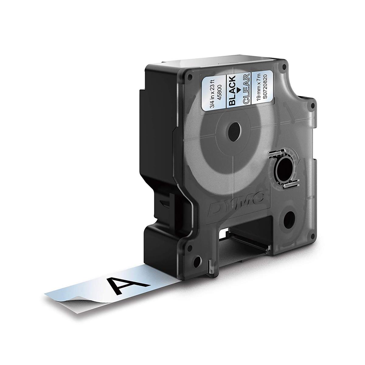 45800 19mm x 7m Black on Clear Tape thumbnail