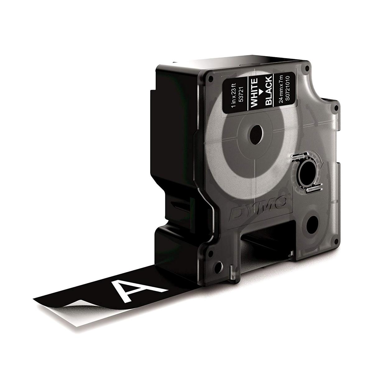 53721 24mm x 7m White on Black Tape thumbnail