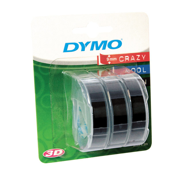 EU Product - Pr�geband 3er Packung   9mmx3.0m schwarz gl�nzend Blister thumbnail