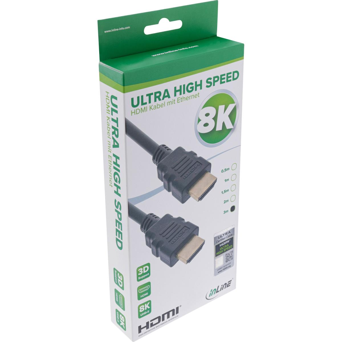 EU Product - - Zertifiziertes HDMI Kabel, Ultra High Speed HDMI, 8K4K, 3m thumbnail