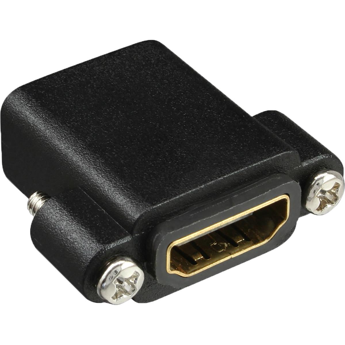EU Product - - HDMI Adapter zum Einbau mit Gewinde, HDMI A Buchse/Buchse, vergoldete Kontakte thumbnail