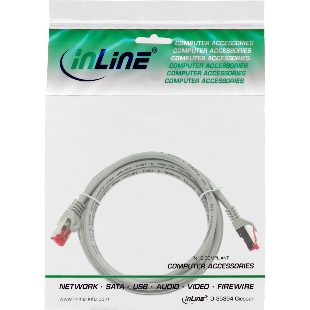 EU Product - - Patchkabel, S/FTP (PiMf), Cat.6, 250MHz, PVC, CCA, grau, 3m thumbnail