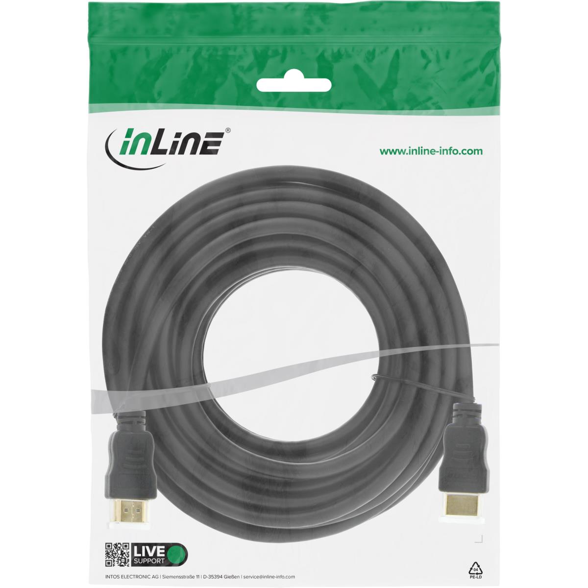 EU Product - - HDMI Kabel, HDMI-High Speed mit Ethernet, Stecker / Stecker, schwarz / gold, 5m thumbnail
