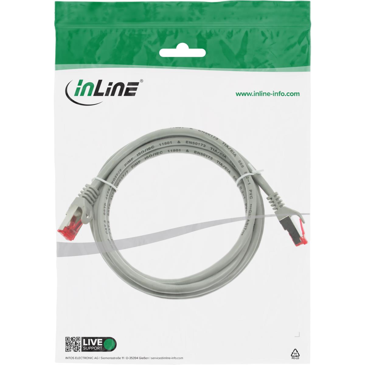 EU Product - - Patchkabel, S/FTP (PiMf), Cat.6, 250MHz, PVC, Kupfer, grau, 3m thumbnail