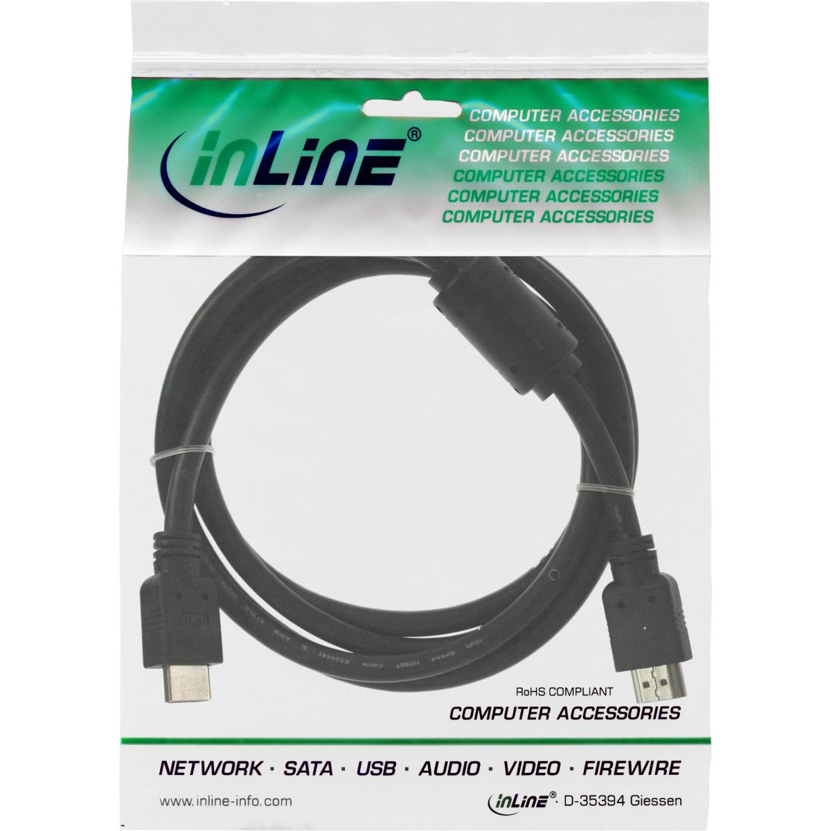 EU Product - - HDMI Kabel, HDMI-High Speed, Stecker / Stecker, schwarz, mit Ferrit, 5m thumbnail
