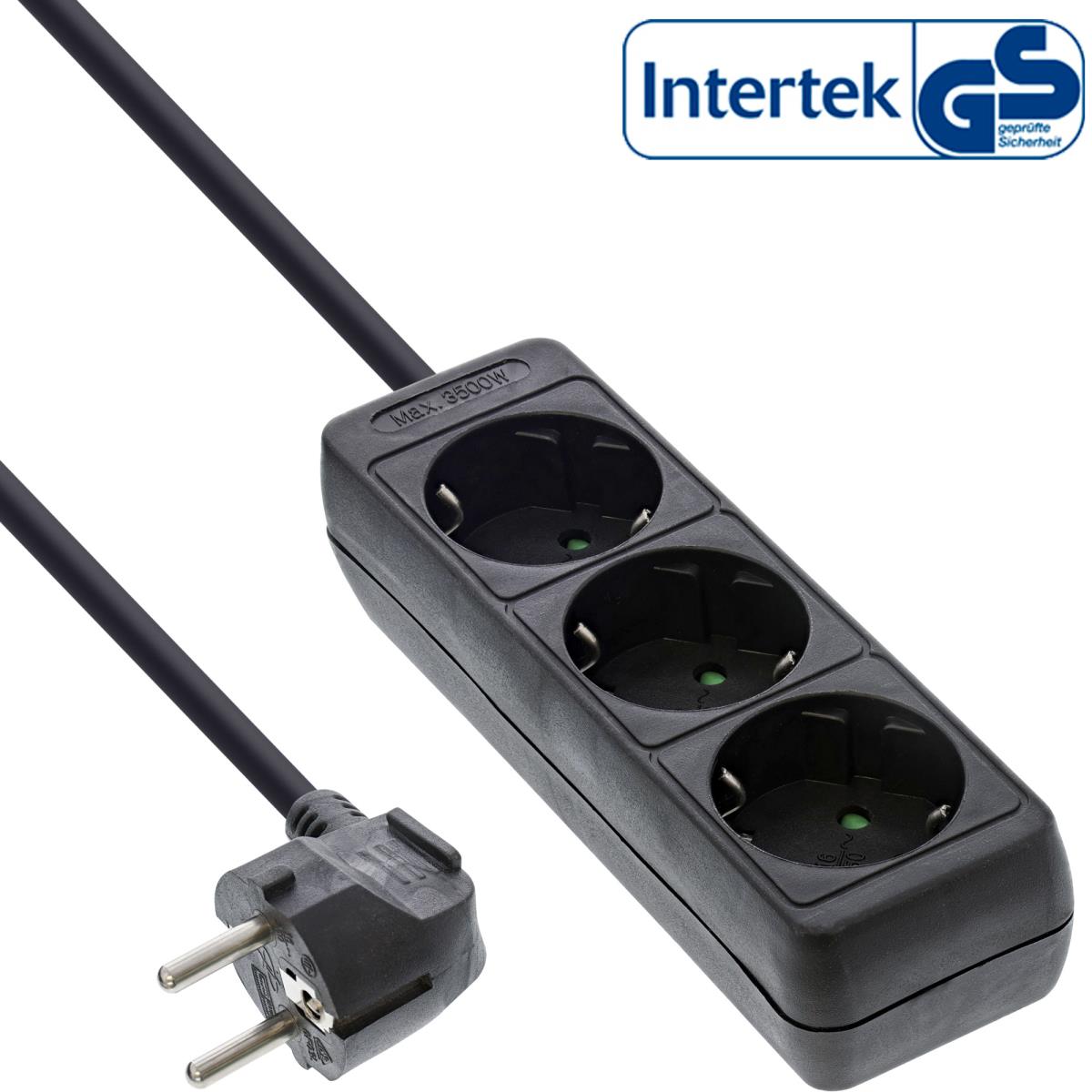 EU Product - - Steckdosenleiste, 3-fach Schutzkontakt, 5m, schwarz thumbnail
