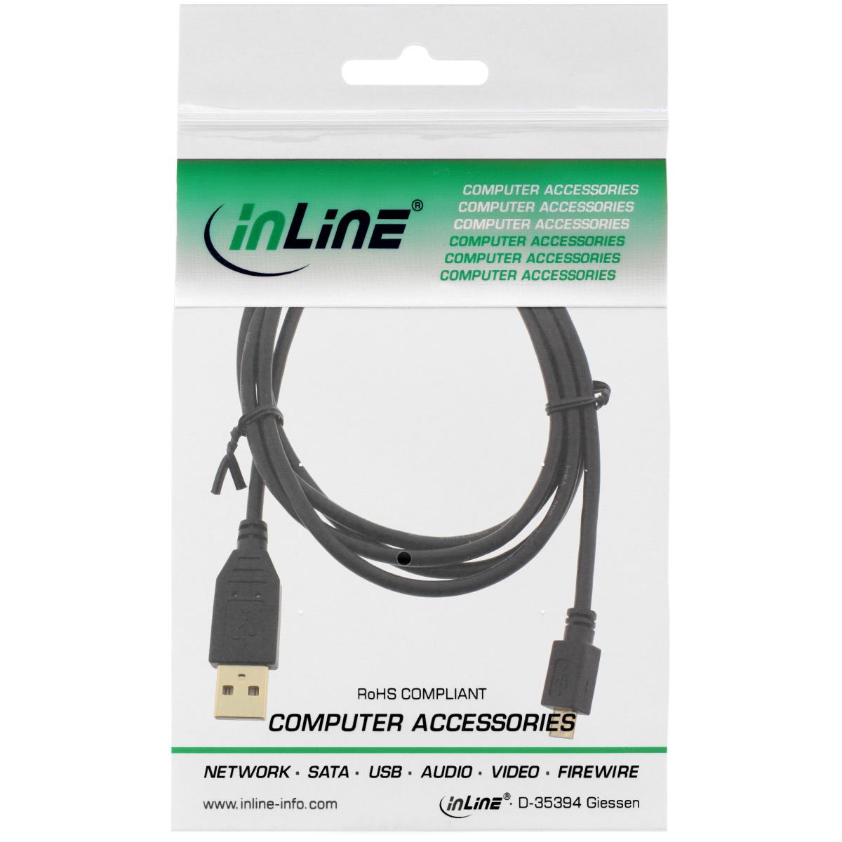 EU Product - - Micro-USB 2.0 Kabel, USB-A Stecker an Micro-B Stecker, vergoldete Kontakte, 5m thumbnail