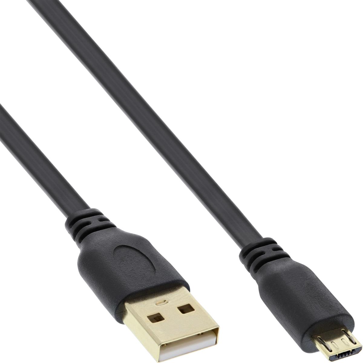 EU Product - - Micro-USB 2.0 Flachkabel, USB-A Stecker an Micro-B Stecker, 3m thumbnail