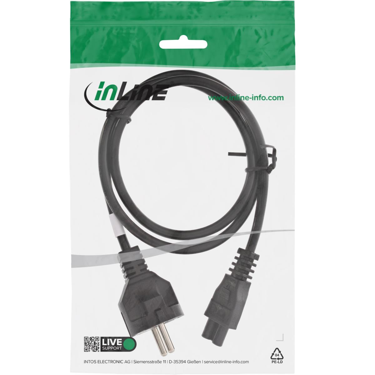 EU Product - - Netzkabel f�r Notebook, 3pol Kupplung, schwarz, 1,8m thumbnail