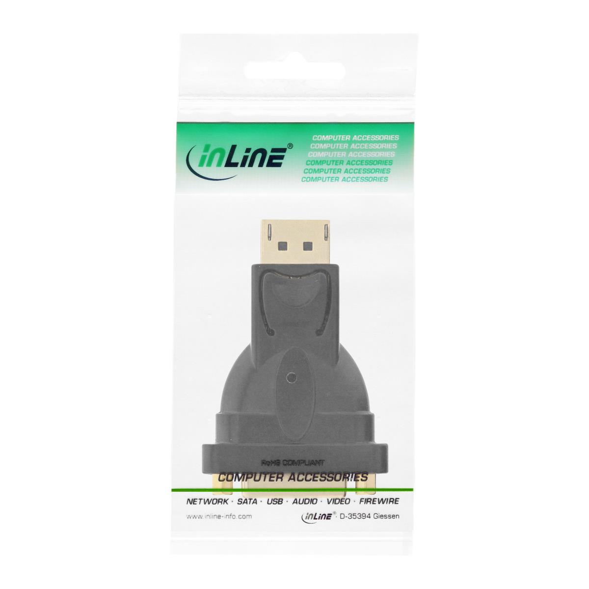 EU Product - - DisplayPort Adapter, DisplayPort Stecker auf DVI-D 24+1 Buchse, schwarz thumbnail