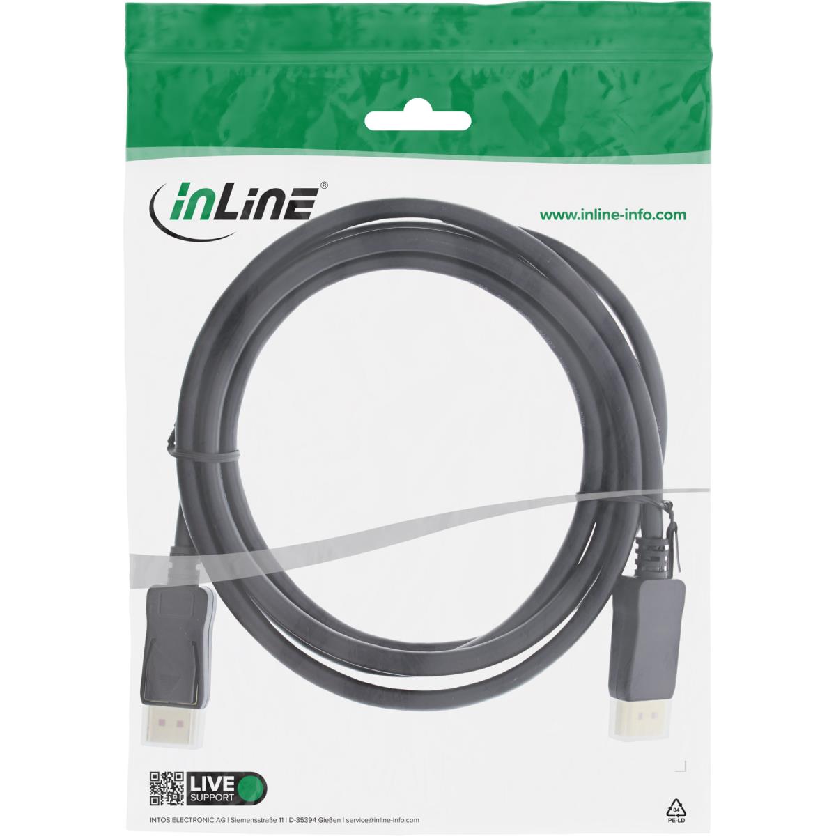 EU Product - - DisplayPort 1.4 Kabel, 8K4K, schwarz, vergoldete Kontakte, 1m thumbnail