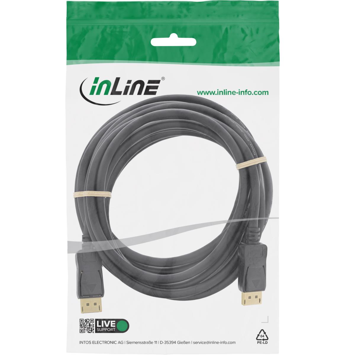 EU Product - - DisplayPort Kabel, schwarz, vergoldete Kontakte, 10m thumbnail