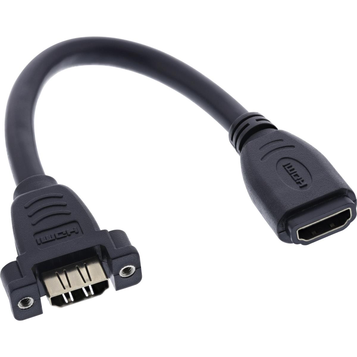 EU Product - - HDMI Adapterkabel zum Einbau, HDMI A Buchse/Buchse, vergoldete Kontakte, 4K2K, 0,2m thumbnail
