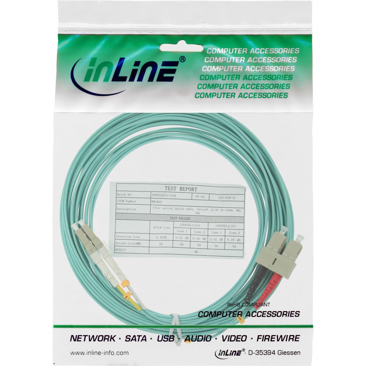 EU Product - - LWL Duplex Kabel, LC/SC, 50/125�m, OM3, 3m thumbnail