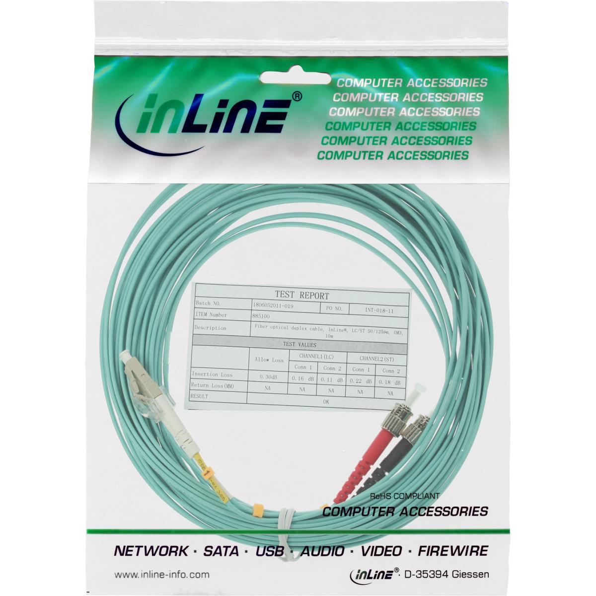 EU Product - - LWL Duplex Kabel, LC/ST, 50/125�m, OM3, 15m thumbnail