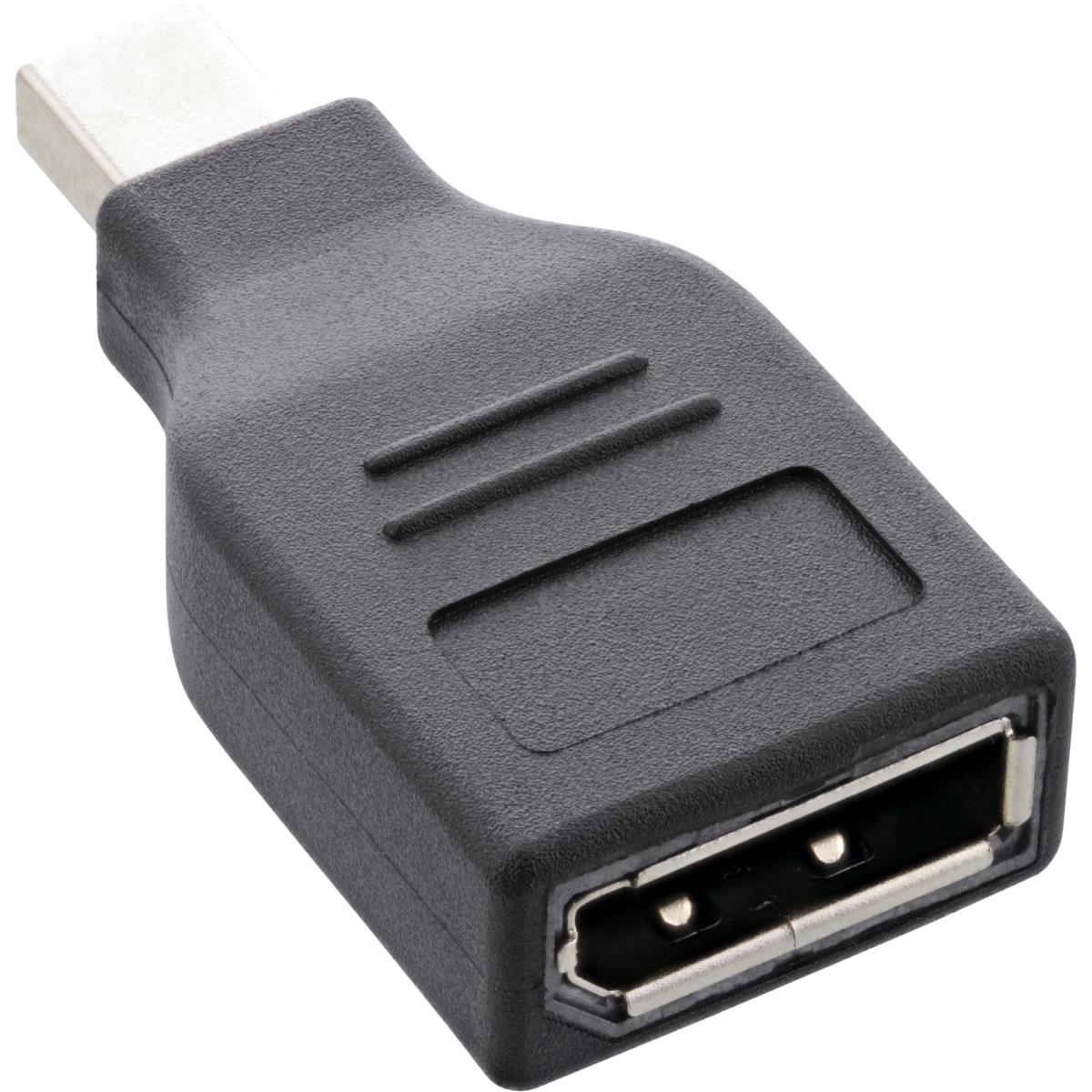 EU Product - - DisplayPort Adapter, mini DisplayPort Stecker auf DisplayPort Buchse, 4K/60Hz, schwarz thumbnail