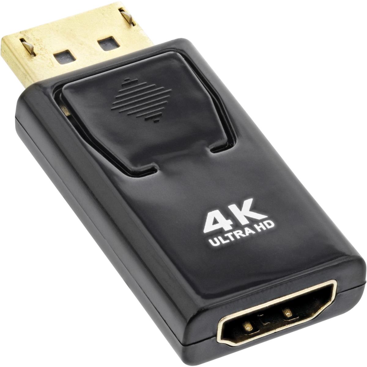 EU Product - - DisplayPort Adapter, DisplayPort Stecker auf HDMI Buchse, 4K/60Hz, mit Audio, schwarz thumbnail