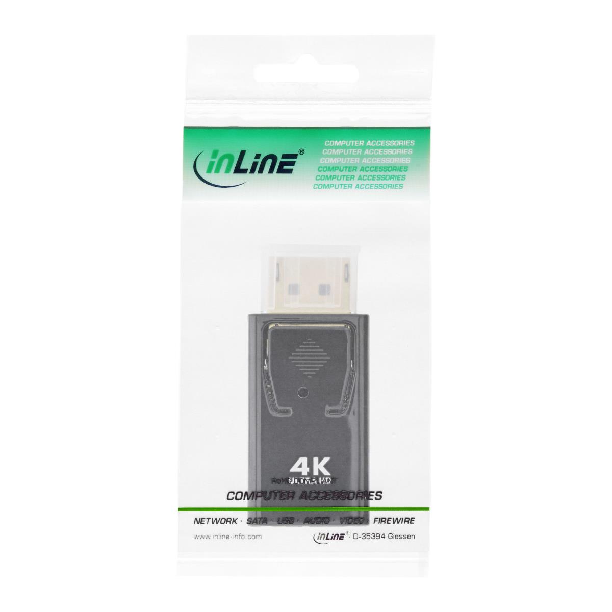 EU Product - - DisplayPort Adapter, DisplayPort Stecker auf HDMI Buchse, 4K/60Hz, mit Audio, schwarz thumbnail