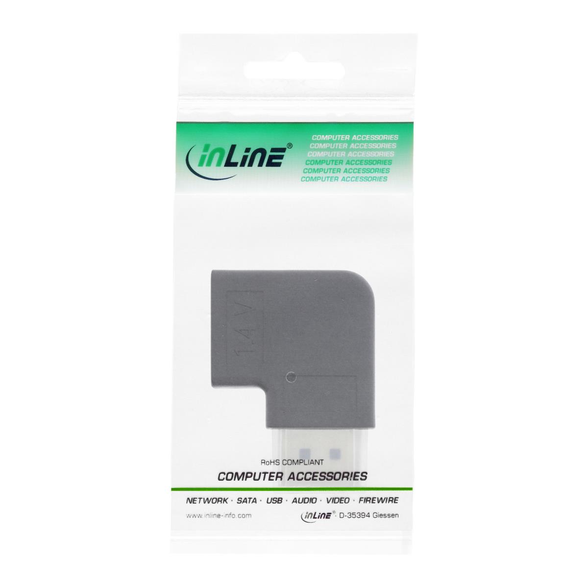 EU Product - - DisplayPort Adapter, DisplayPort Stecker / Buchse rechts gewinkelt thumbnail