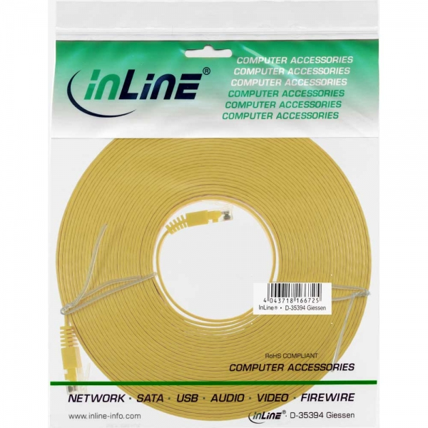 EU Product - - Patchkabel flach, U/UTP, Cat.6, gelb, 10m thumbnail