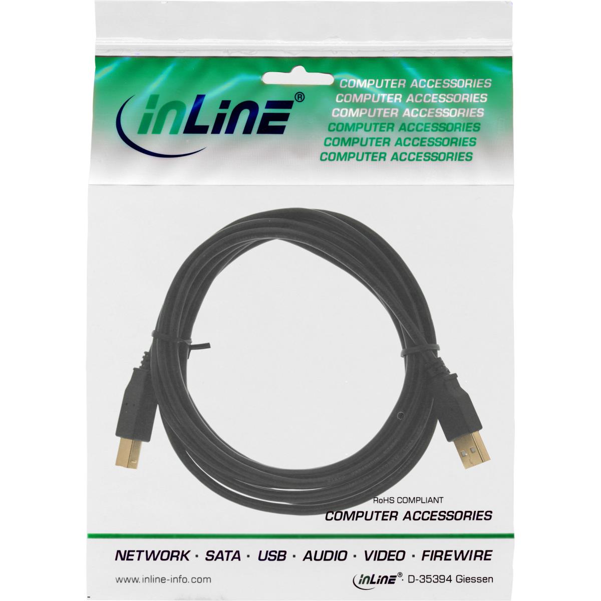 EU Product - USB cable (A/B), 5m, black thumbnail